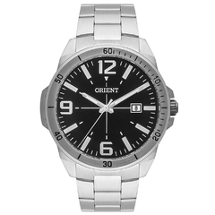 Relógio analógico masculino Orient MBSS1394 P2SX Preto e prata