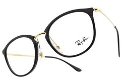 Armação para óculos de grau RayBan RB7140 2000 Dourado e preto - comprar online