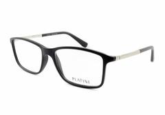 Armação para óculos de grau Platini P9 3123 E094 Quadrada preta