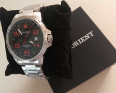 Relógio Orient masculino MBSS1195A P2SX prata com vermelho - NEW GLASSES ÓTICA