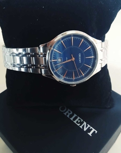 Relógio Orient feminino FB881132 D18X prata e azul - comprar online