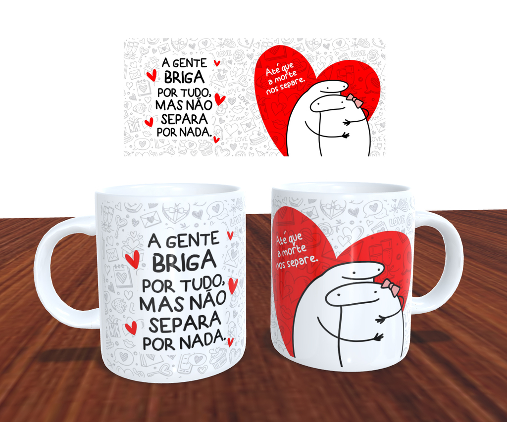 Caneca Namorados Briga Amor Love Flork Casal Meme Cerâmica 325ml - Pandika  - Canecas - Magazine Luiza