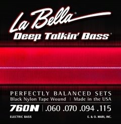 Encordoamento La Bella 760n Black Nylon Tape Wound .060