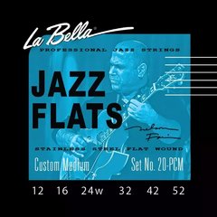 Encordoamento Guitarra La Bella Jazz Flats .012 Nelson Faria 20-PCM Custom Medium