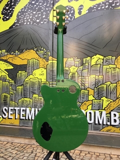 Guitarra Yamaha Aex520 Pintura verde + arabescos em folha de ouro 24k (Customizada)