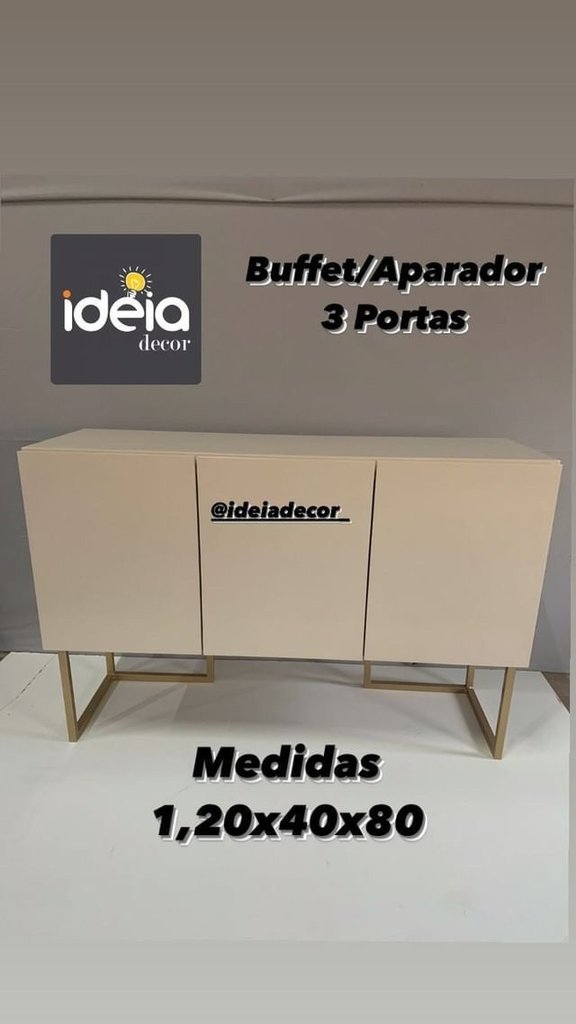 Buffet Flow 3 Portas Preto - Lidecor Móveis & Decoração