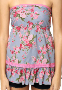 TOP STRAPLESS SARA AZUL - comprar online