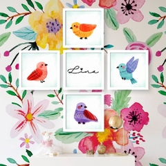 Kit de quadros - Love Birds personalizado.