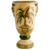 Vaso de cerâmica brilhante com acabamento em craquelê e pintura de palmeira mista