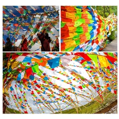 Cordão Varal Bandeiras Orações Budista Tibetano Grande 6m - comprar online