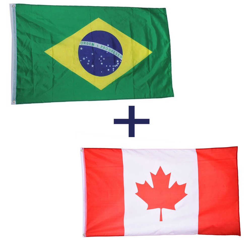 2 Bandeiras Brasil Canada 150x90cm Kaellis Shop