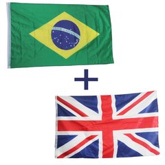 Kit 2 Bandeiras - Brasil + Reino Unido 150x90cm