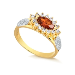 ANEL DE FORMATURA PEDRAS EM ZIRCÔNIA MODELO 11612 OURO 18K