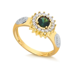 ANEL DE FORMATURA PEDRAS EM ZIRCÔNIA MODELO 11607 OURO 18K