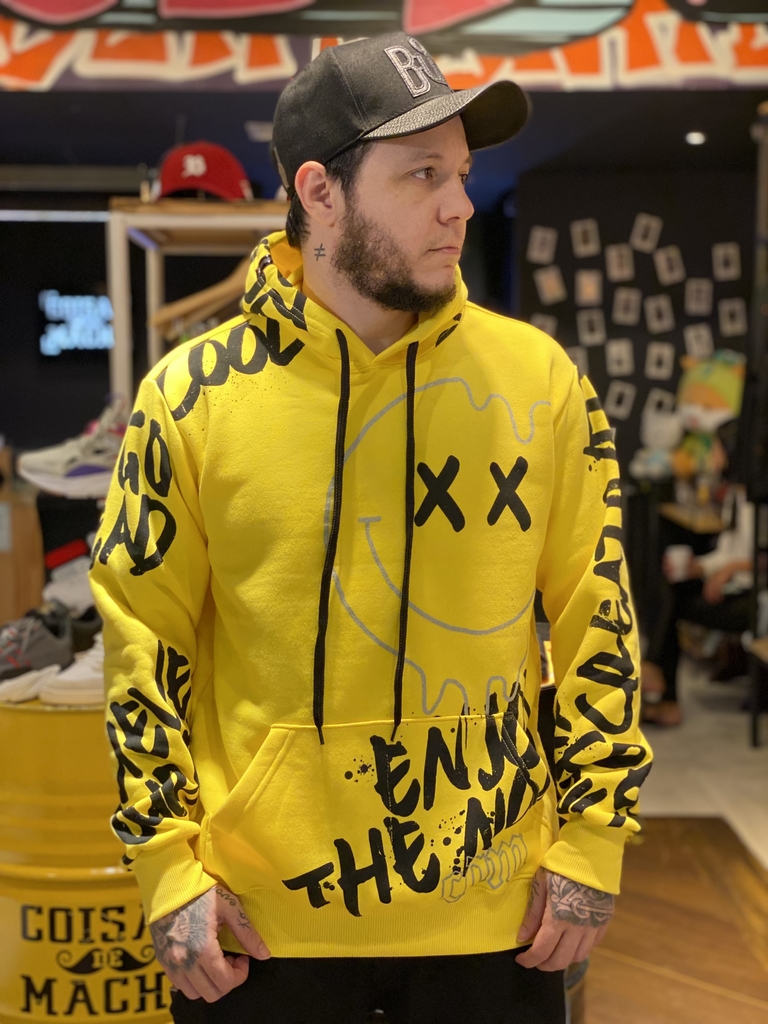 yellow supreme moletom com capuz