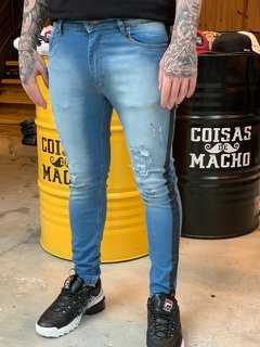 CALÇA JEANS FAIXA LATERAL - comprar online