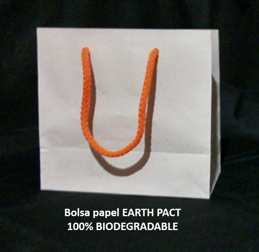 Bolsa Papel Earth Pact EcolÓgico 90 Gramos 100 Biodegradable Tamaño 15x15x8 Cm 8711