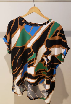 AW23 - 2616 - Remeron morley estampado mc con tajos "Yucatan" - Bluming