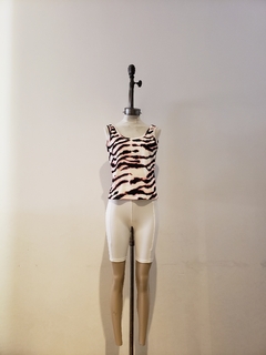 #2736 Musculosa morley estampado espalda abierta "Tomate"