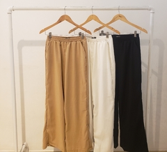 #4893 Palazzo lino elastizado con bolsillos "Fake" - Bluming