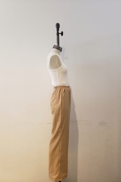 #4893 Palazzo lino elastizado con bolsillos "Fake" - comprar online