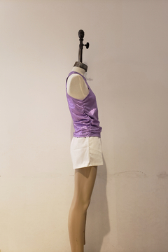 #2760 Musculosa morley lurex con frunce "Terra" - tienda online