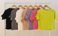 #2771 Remera morley mc con recorte en manga "Yellow" - Bluming