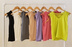 #2772 Musculosa morley con nudo en hombros "Bella" - Bluming