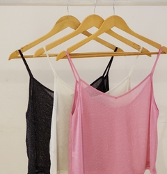 #2782 Musculosa tul con lurex bretel fino "Cookie" en internet