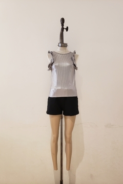 #2784 Musculosa morley lurex con volado "Porteño"