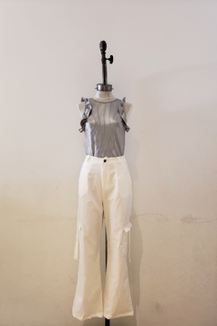 #4898 Pantalon bengalina elastizada wide leg "Fist"