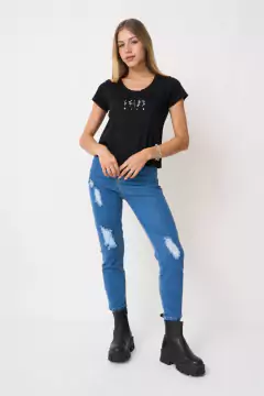 AW23 - 2560 - Remera crepe mc c bordado wild "Asturias" - tienda online