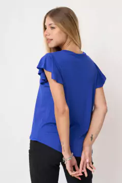 AW23 - 2564 - Remera crepe manga volado , cuello v "POS" en internet