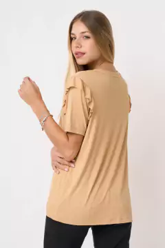 AW23 - 2552 - Remeron crepe mc con volado frunce "Demeres" - comprar online