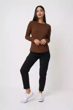 AW23 - 2591 - Remera panal ml basica manga ranglan "Hazelnut" - tienda online