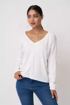 AW23 - 2586 - Remera morley ribb ml escote v basica "Herc"