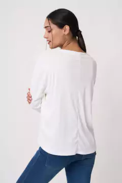 AW23 - 2586 - Remera morley ribb ml escote v basica "Herc" en internet
