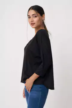 AW23 - 2588 - Remera morley ribb 3/4 cuello v pico "Regla" en internet