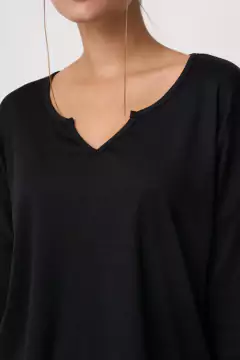 AW23 - 2588 - Remera morley ribb 3/4 cuello v pico "Regla" - Bluming