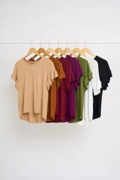 Imagen de AW23 - 2608 - Remera crepe mc manga con volado "Costa"