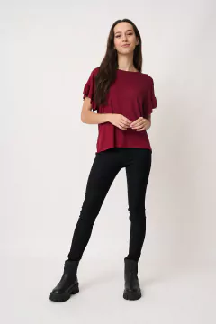 AW23 - 2608 - Remera crepe mc manga con volado "Costa" - Bluming