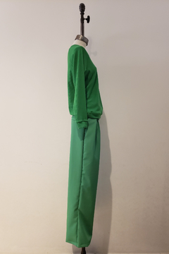 #4870 Pantalon wide leg crepe sastrero con pinza