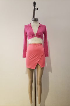 #2648 Remera crepe ml con arandel centro "Ceuta"