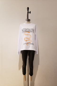 #2665 Remeron algodon ml oversize c puño estampado NIRVANA "Cancun" - comprar online