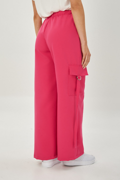 #4879 Babucha crepe sastrero wide leg cargo c arandela y tiras "Popy" - Bluming
