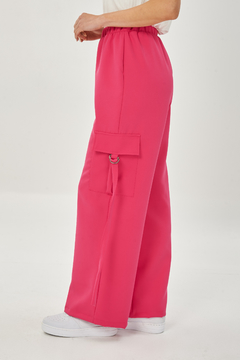 #4879 Babucha crepe sastrero wide leg cargo c arandela y tiras "Popy" en internet