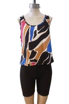 Imagen de AW23 - 2555 - Musculosa morley estampado "Amaranto"