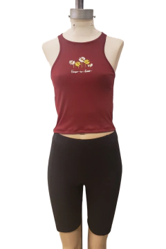 AW23 - 2585 - Musculosa crepe c bordado forever never "Burgos"