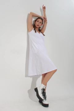 SS23 - 8037 - Vestido algodon evase sin manga con bolsillos invisibles "Rabanne" - comprar online