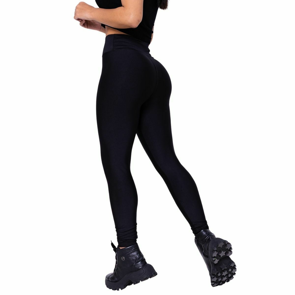 Calça Legging Academia Fitness Cõs Alto Com Detalhe Faixa Lateral Feminino  Suplex in 2023